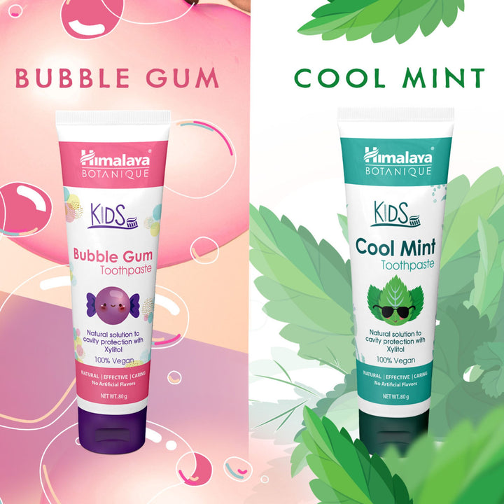 Himalaya Botanique Bambini Dentifricio Multipack (Bubble Gum 80g e Cool Mint 80g)