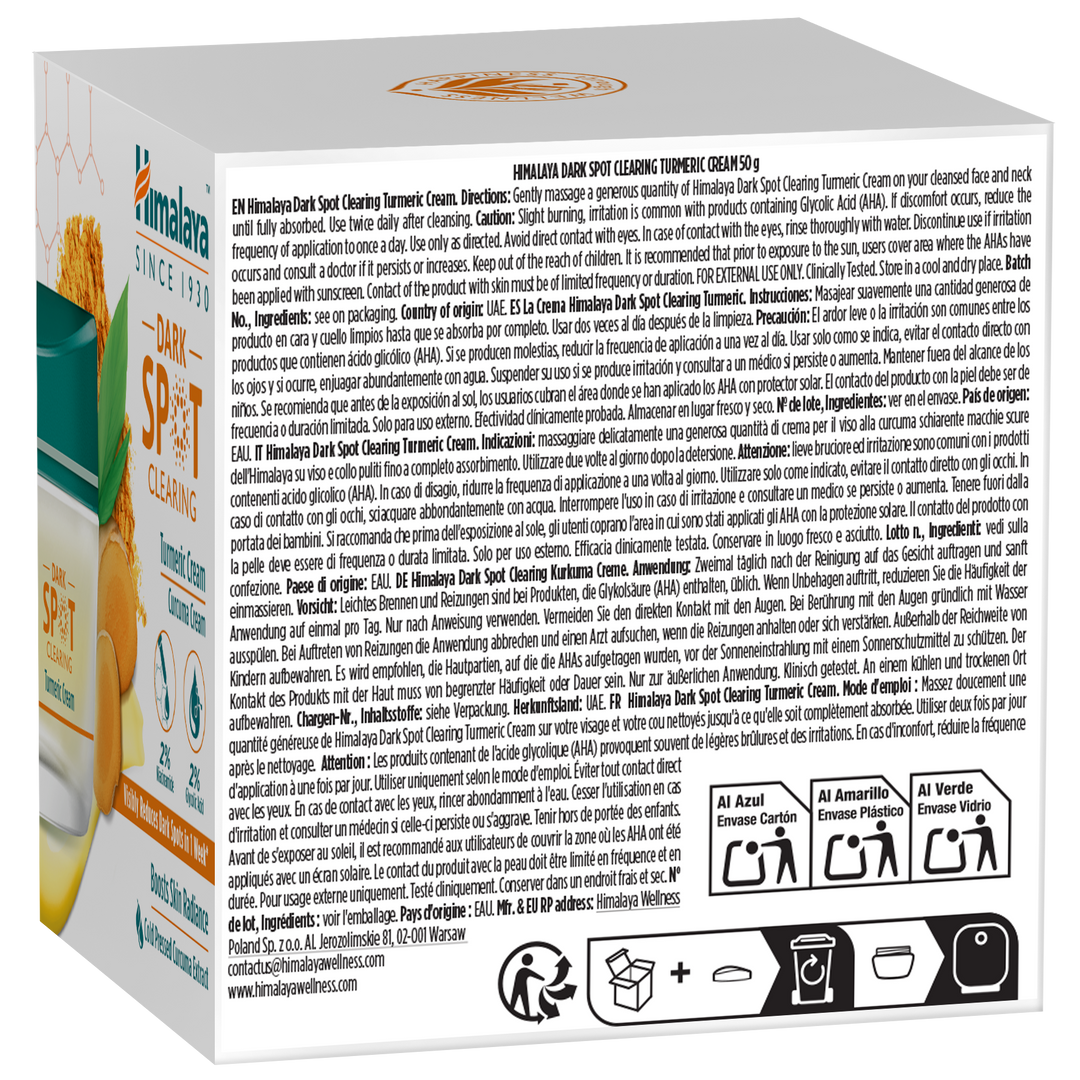 Crema alla curcuma schiarente per le macchie scure dell'Himalaya