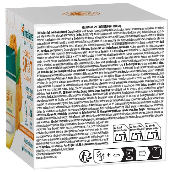 Crema alla curcuma schiarente per le macchie scure dell'Himalaya