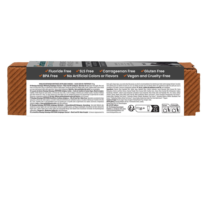 Himalaya Botanique Dentifricio Sbiancante Antiplacca Carbone + Olio Di Semi Neri 113G