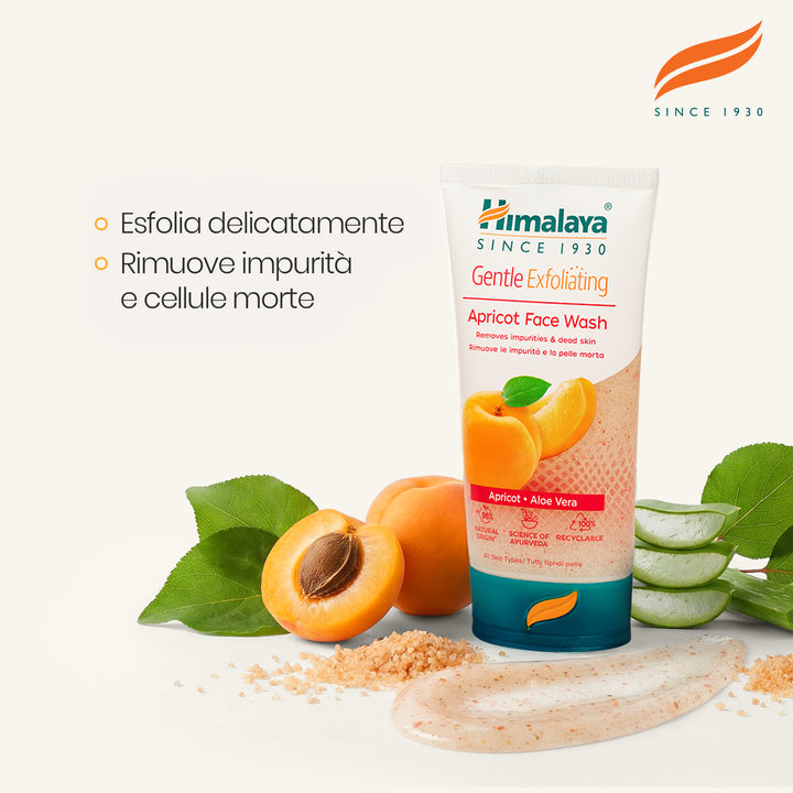 Detergente viso ad azione esfoliante delicata