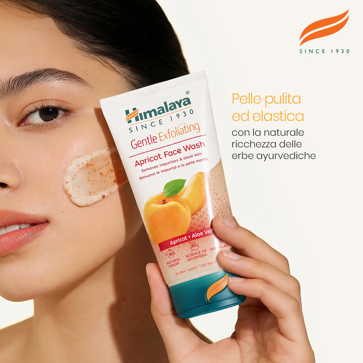 Detergente viso ad azione esfoliante delicata
