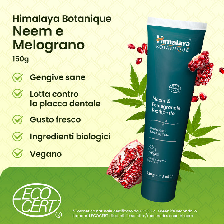 Himalaya BOTANIQUE Dentifricio a base di Neem e melograno - 150 g