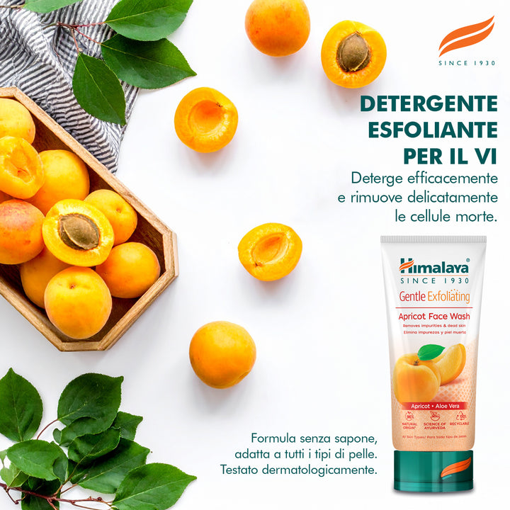 Detergente viso ad azione esfoliante delicata