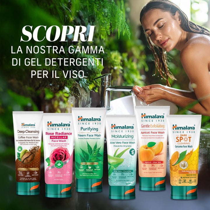 Detergente viso ad azione esfoliante delicata
