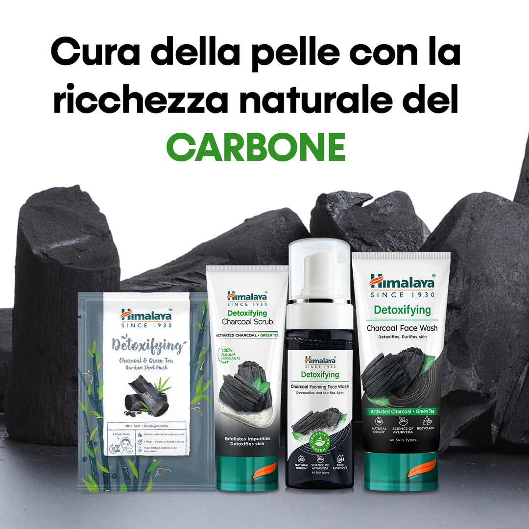 Lavaggio viso disintossicante con carbone attivo e tè verde 150 ml