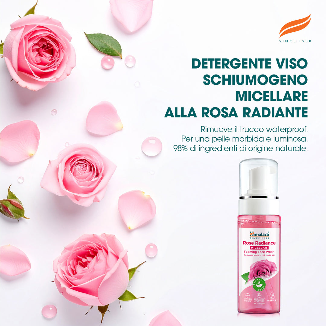 HIMALAYA MOUSSE DETERGENTE VISO MICELLARE ILLUMINANTE ALLA ROSA 150ML
