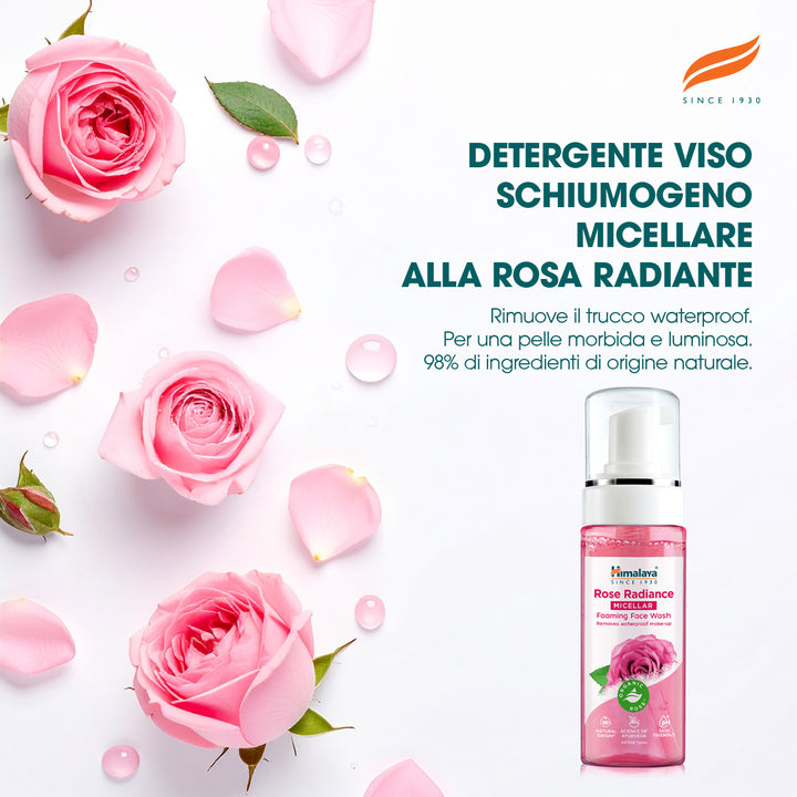 HIMALAYA MOUSSE DETERGENTE VISO MICELLARE ILLUMINANTE ALLA ROSA 150ML