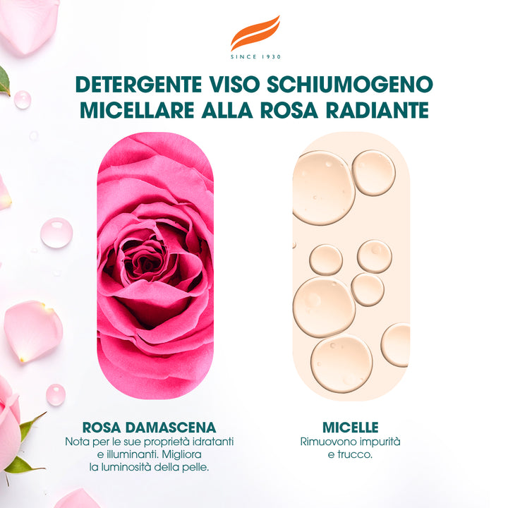 HIMALAYA MOUSSE DETERGENTE VISO MICELLARE ILLUMINANTE ALLA ROSA 150ML