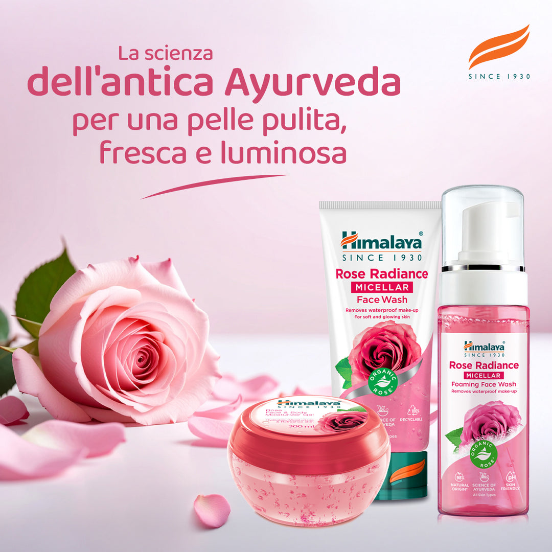 HIMALAYA MOUSSE DETERGENTE VISO MICELLARE ILLUMINANTE ALLA ROSA 150ML