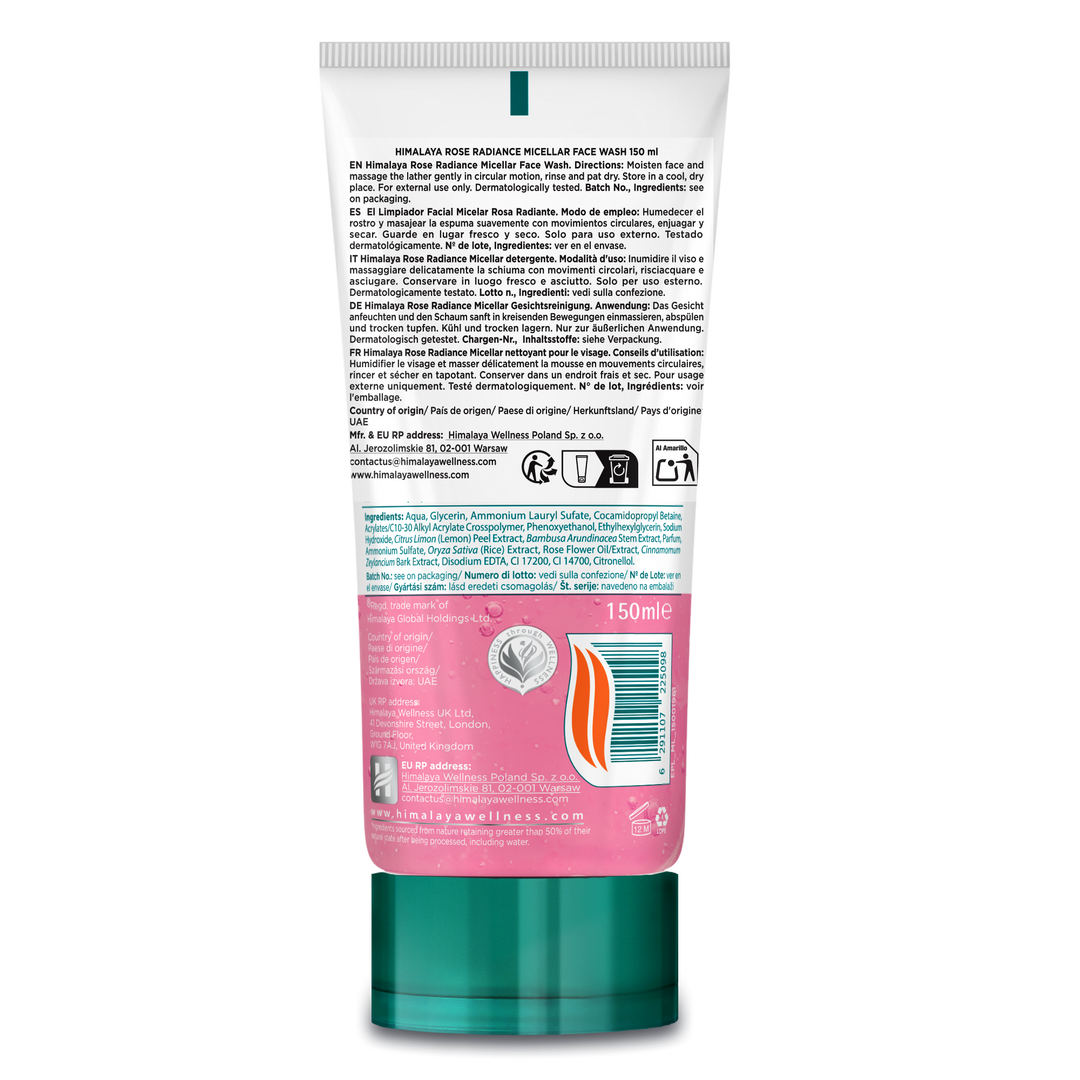 HIMALAYA DETERGENTE VISO MICELLARE ILLUMINANTE ALLA ROSA 150ML