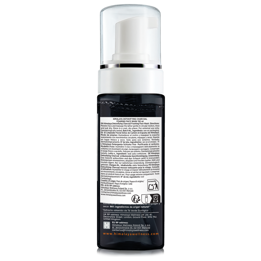 HIMALAYA MOUSSE DETERGENTE VISO DETOX AL CARBONE ATTIVO 150ML