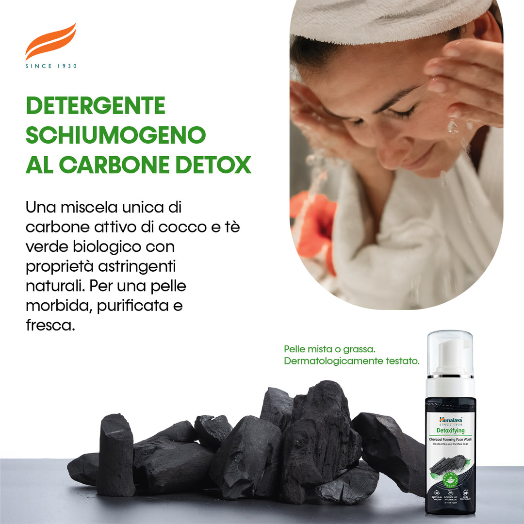 HIMALAYA MOUSSE DETERGENTE VISO DETOX AL CARBONE ATTIVO 150ML