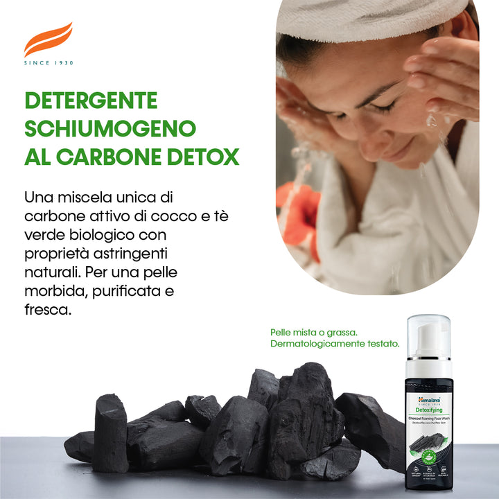 HIMALAYA MOUSSE DETERGENTE VISO DETOX AL CARBONE ATTIVO 150ML