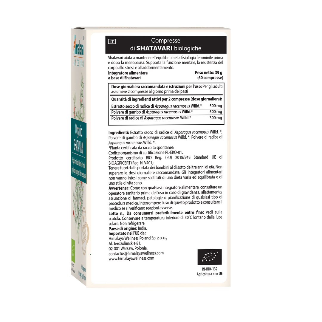 Himalaya Organic Shatavari 60 compresse