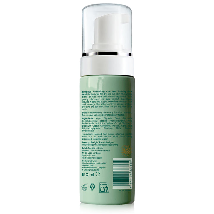 Himalaya Detergente viso schiumogeno idratante all'aloe vera, 150 ml