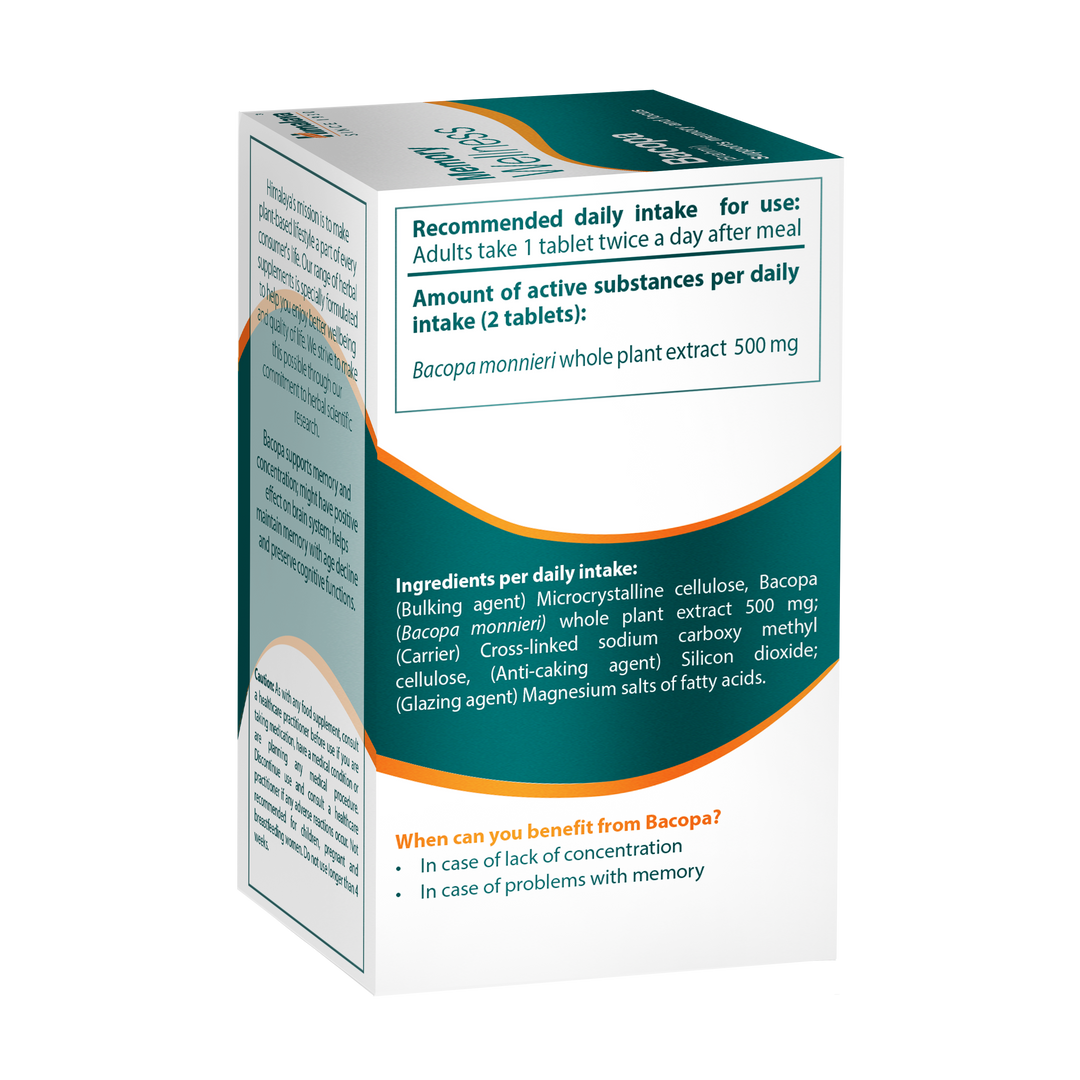 Himalaya Memory Wellness Focus Bacopa (Brahmi) - 60 Compresse