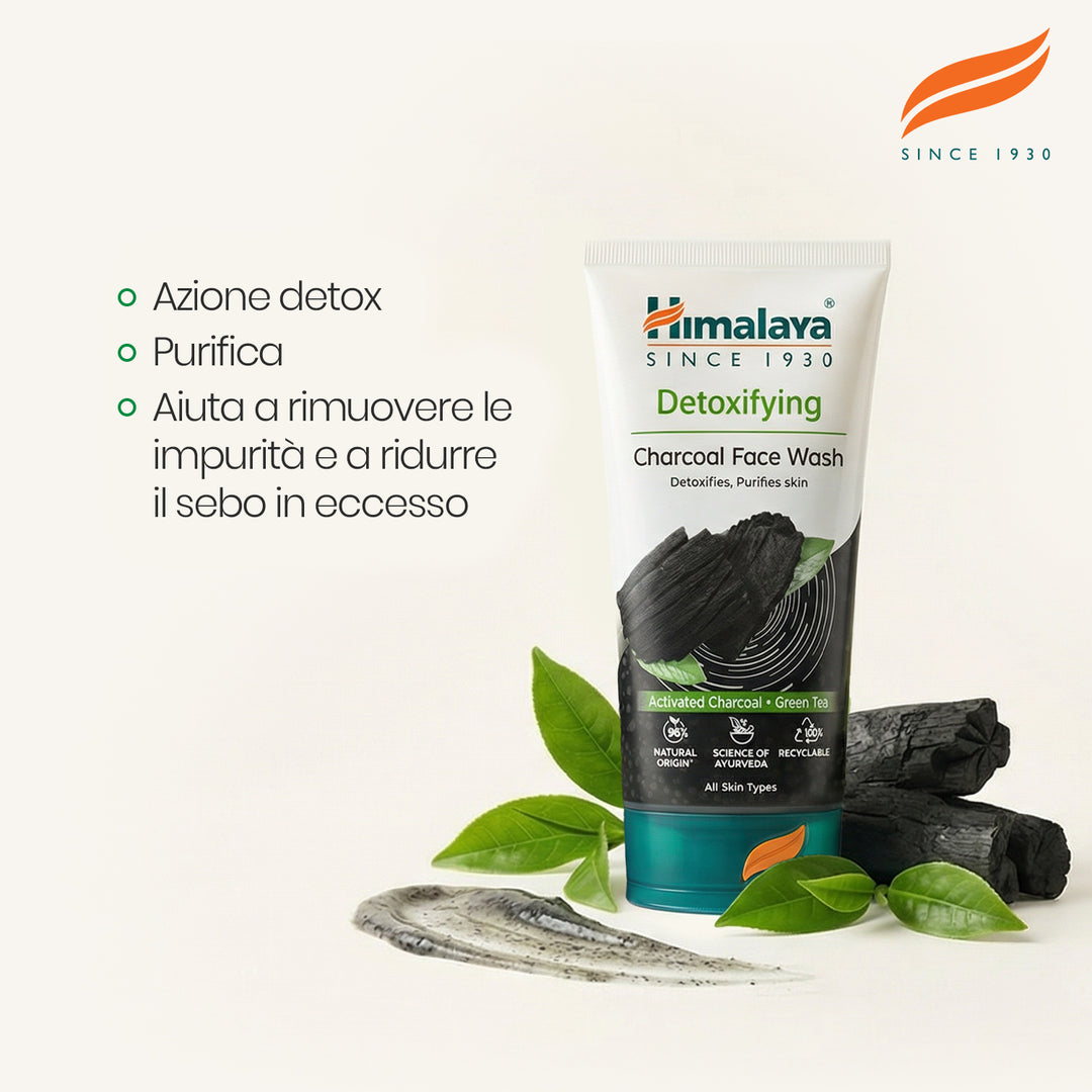 Lavaggio viso disintossicante con carbone attivo e tè verde 150 ml