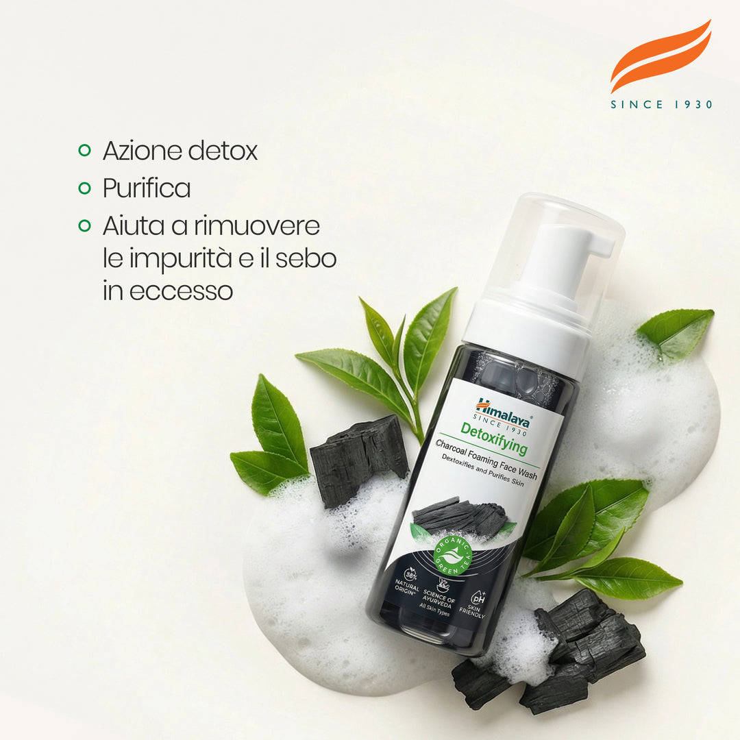 HIMALAYA MOUSSE DETERGENTE VISO DETOX AL CARBONE ATTIVO 150ML