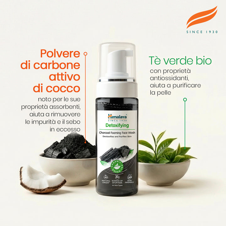 HIMALAYA MOUSSE DETERGENTE VISO DETOX AL CARBONE ATTIVO 150ML