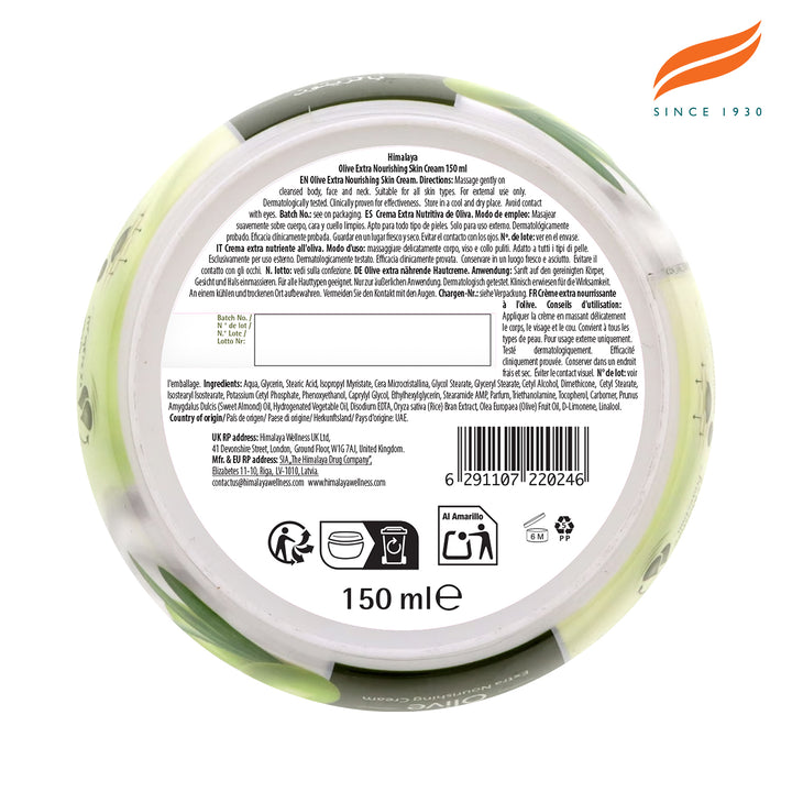 Crema ad alta azione nutriente a base di olio di oliva
