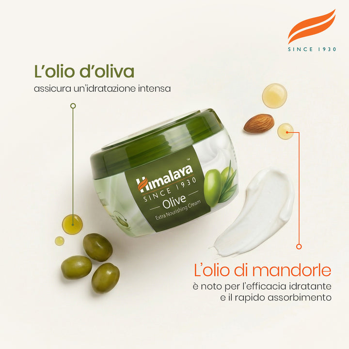 Crema ad alta azione nutriente a base di olio di oliva