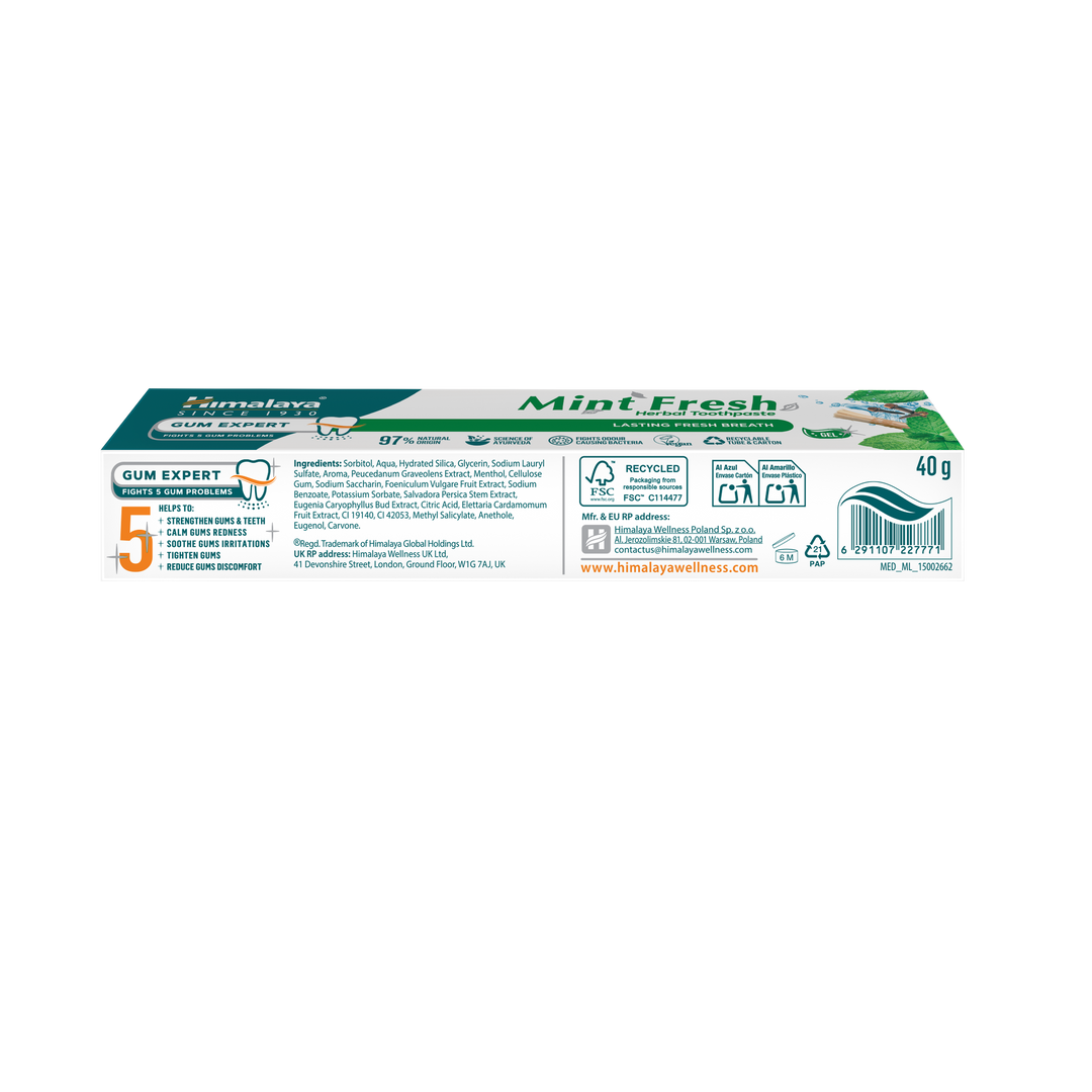 Dentifricio alle erbe Gum Expert - Menta Fresca - Formato da viaggio 40g