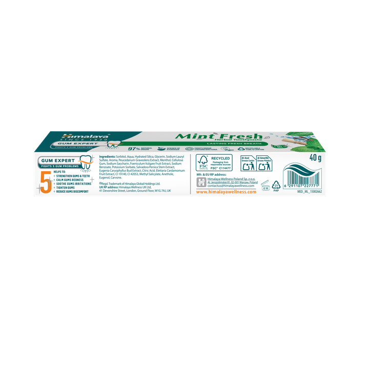 Dentifricio alle erbe Gum Expert - Menta Fresca - Formato da viaggio 40g