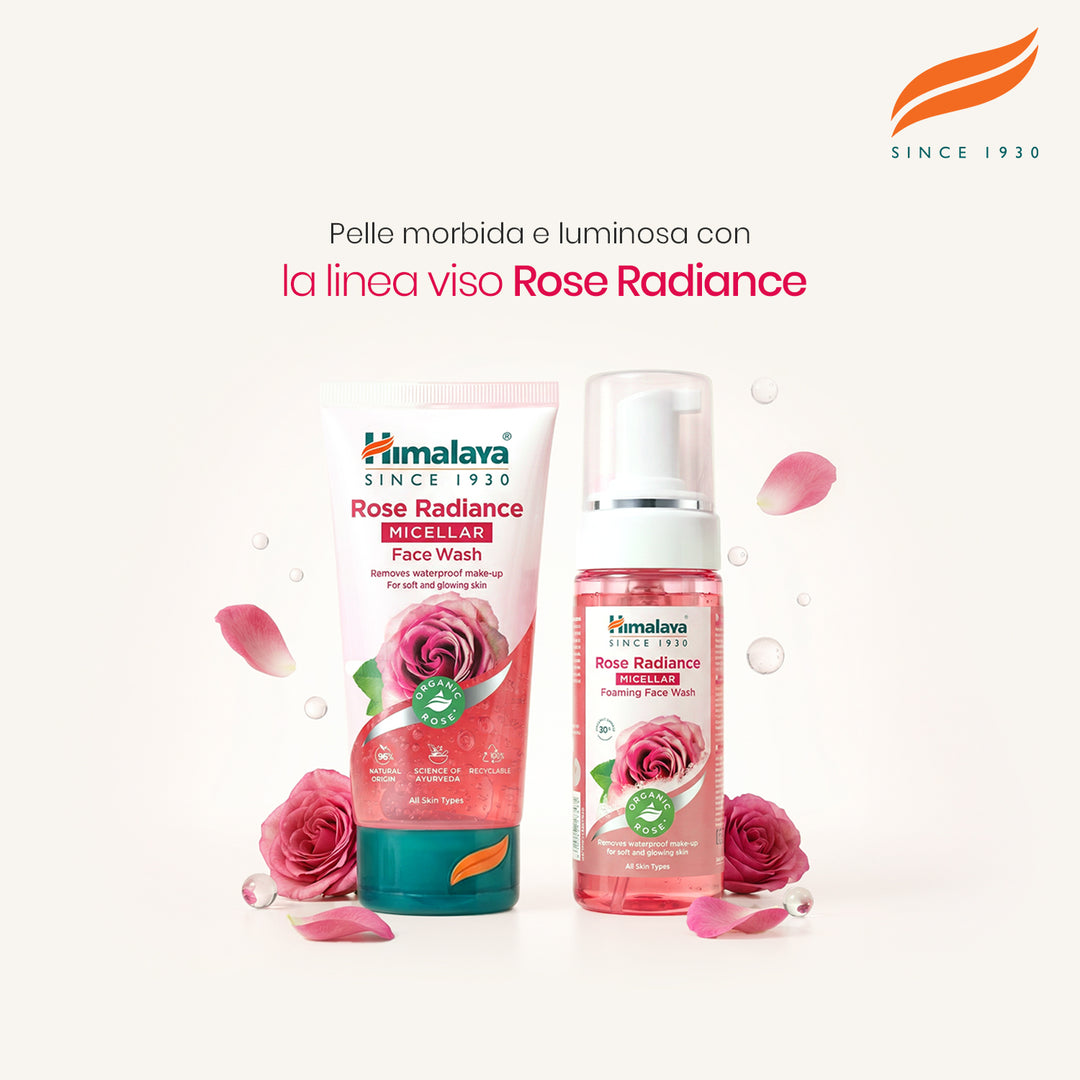 HIMALAYA MOUSSE DETERGENTE VISO MICELLARE ILLUMINANTE ALLA ROSA 150ML