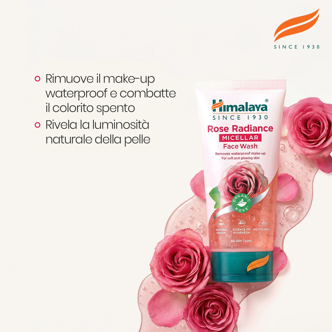 HIMALAYA DETERGENTE VISO MICELLARE ILLUMINANTE ALLA ROSA 150ML