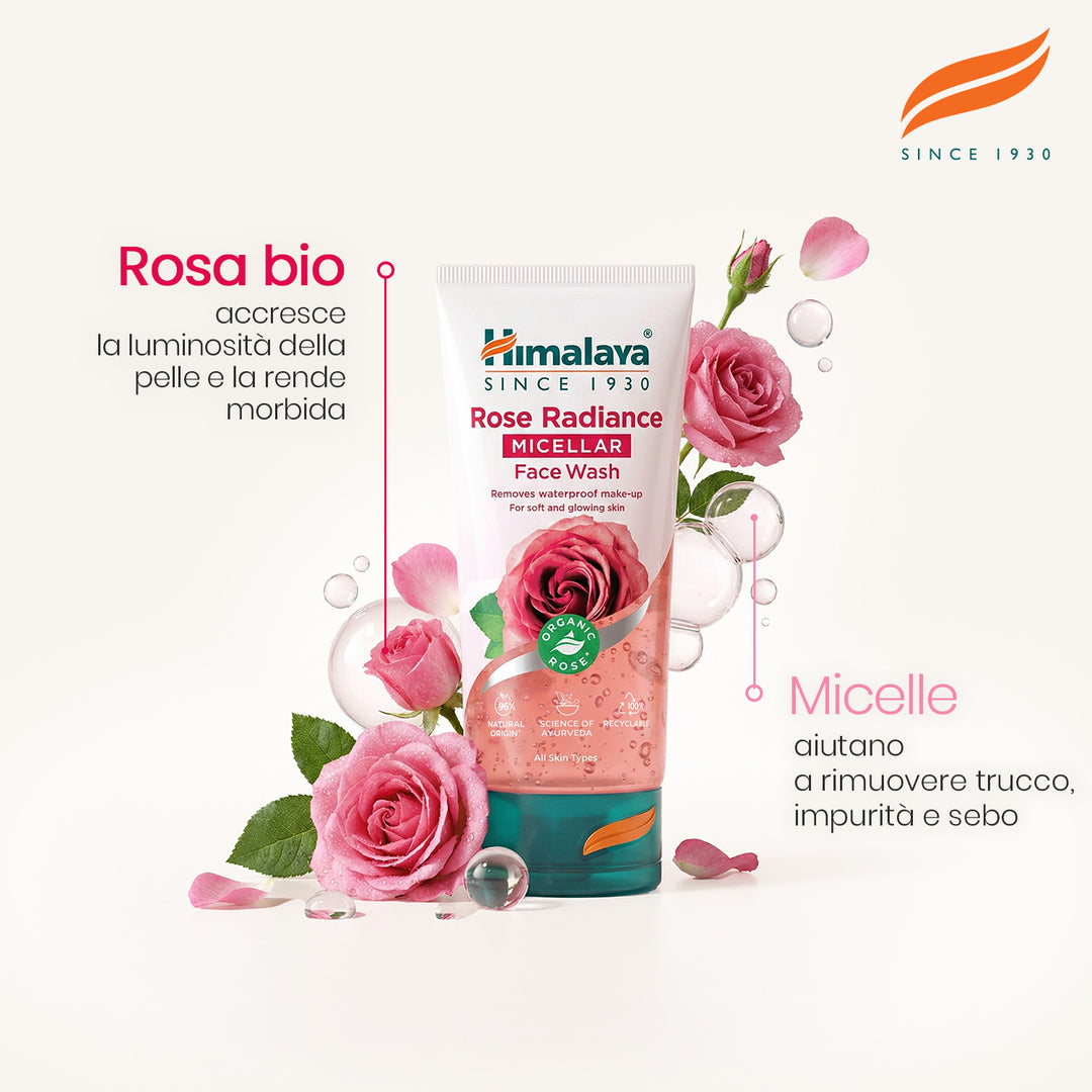 HIMALAYA DETERGENTE VISO MICELLARE ILLUMINANTE ALLA ROSA 150ML