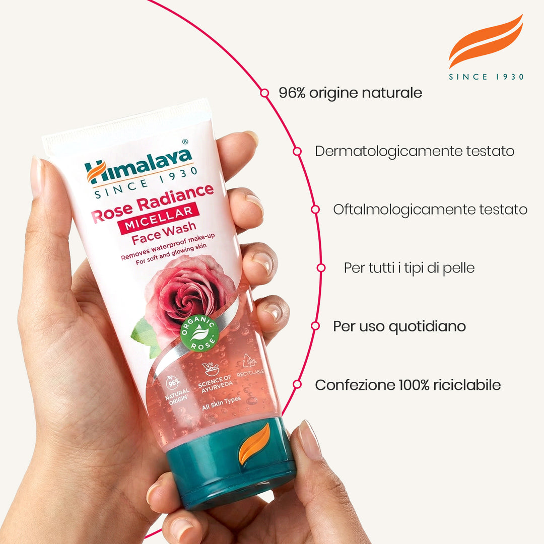 HIMALAYA DETERGENTE VISO MICELLARE ILLUMINANTE ALLA ROSA 150ML