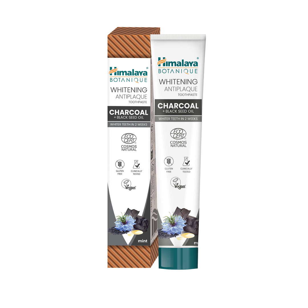 Dentifricio Himalaya Botanique Whitening Antiplaque Carbone + Olio di Cumino Nero 75 ml